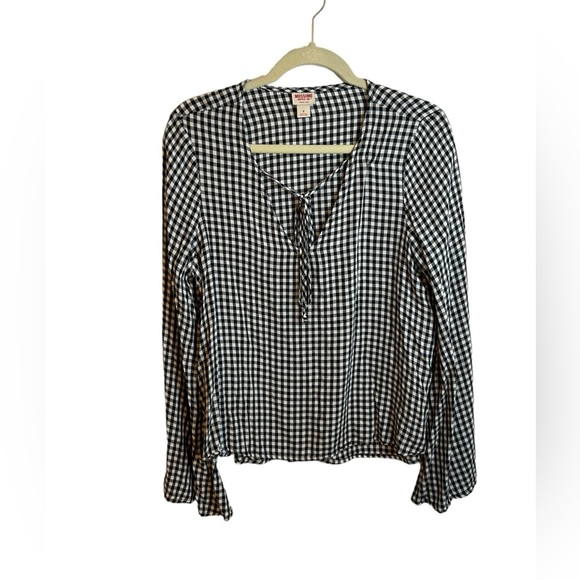 MOSSIMO BELL SLEEVE GINGHAM BLOUSE - Picture 1 of 5